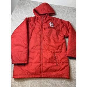 Mens Nike Cardinals Red Coat St. Louis ‎ MLB Official sz XL Hood Baseball